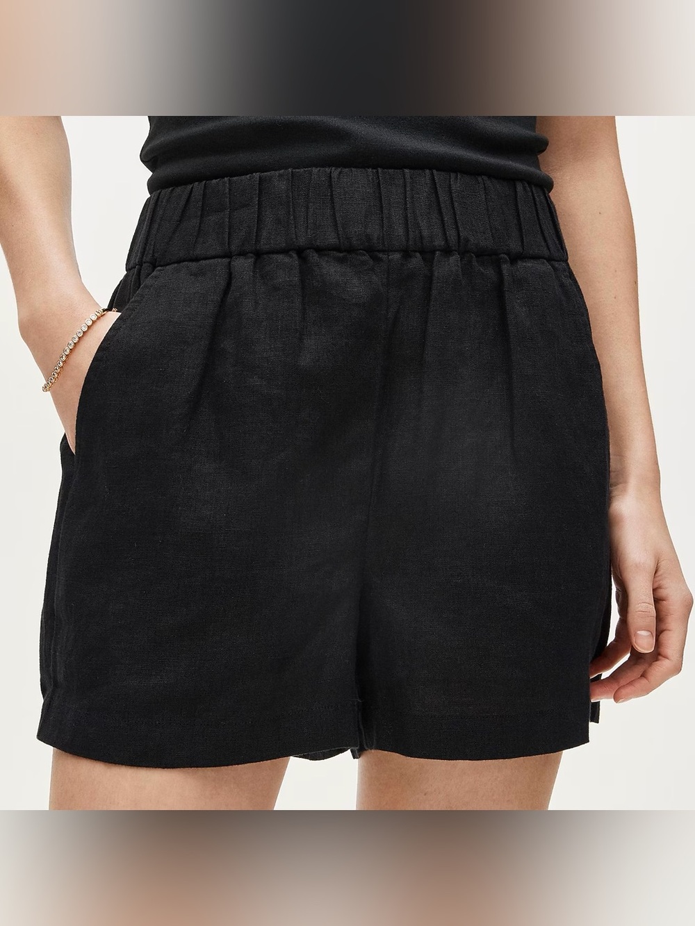 NWT J.Crew Tropez Shorts in Linen - Black